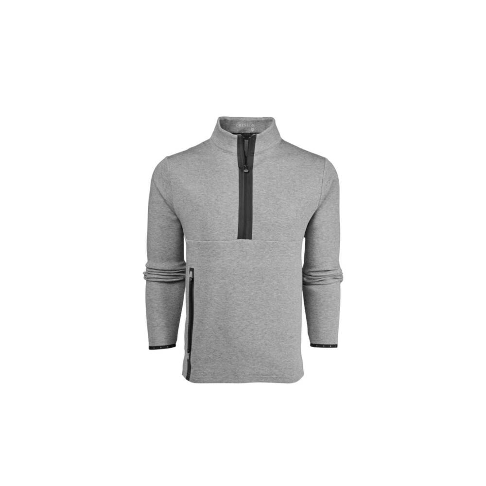 NEW GREYSON CLOTHIERS men's calgary quarter-zip hoodie in medium grey heather